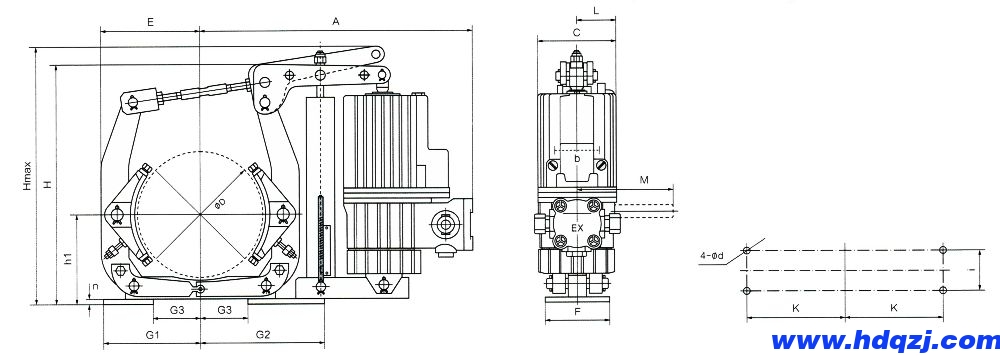 礦用DYW隔爆型制動器外形尺寸圖.jpg 礦用DYW隔爆型制動器外形尺寸圖.jpg